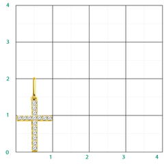 Л3326 -Маленький крестик из лимонного золота с фианитами