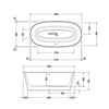 700469000000000 Duravit White Tulip Ванна акриловая 1800х900хh630 мм , отдельност., с бесш.панелью и рамой, с 2 накл для спины, со спец сливом и переливом, цвет белый