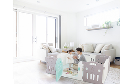 Ifam Большой детский манеж Marshmallow Plus, серый/белый