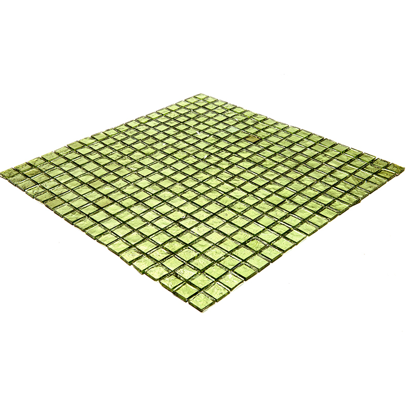 BR06 Мозаика одноцветная чип 15 стекло Alma Mono Color зеленый квадрат глянцевый