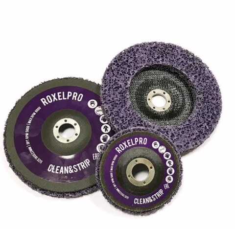 RoxelPro Пурпурный зачистной круг ROXPRO Clean&Strip II на оправке 115х22мм