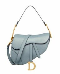 Сумка Dior Saddle с ремнем серо-синий
