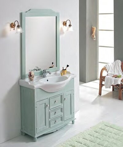 Cezares SP95.03 STAR 95 Зеркало со шкафчиком и встроенными светильниками SP95.03 Patinato Verde