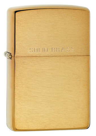 Зажигалка Zippo с покрытием Brushed Brass, латунь/сталь, золотистая, матовая, 36x12x56 мм