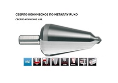 Сверло конусное 5-25,4мм L87мм S=10мм HSS-G Ruko 101007