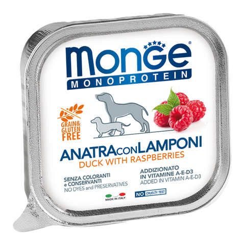 Monge Dog Monoprotein Fruits консервы для собак паштет из утки с малиной 150г