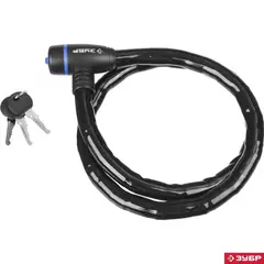 ЗУБР 1000 мм, d 18 мм, 3 ключа, тросовый замок, Профессионал (37260-100)