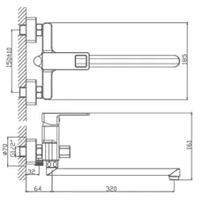 Смеситель для ванны HAIBA HB22615-7 черный