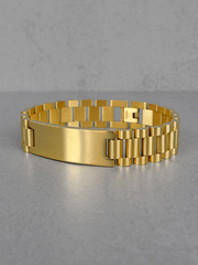 Браслет из нержавеющей стали с пластиной, подходит для гравировки