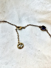 Колье-чокер цепочка с подвесками лого + цветные камни style by GUCCI