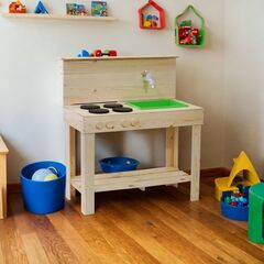 Dipriz Детская кухня игровая для девочек и мальчиков из массива сосны Офелия, развивающая детская игрушка