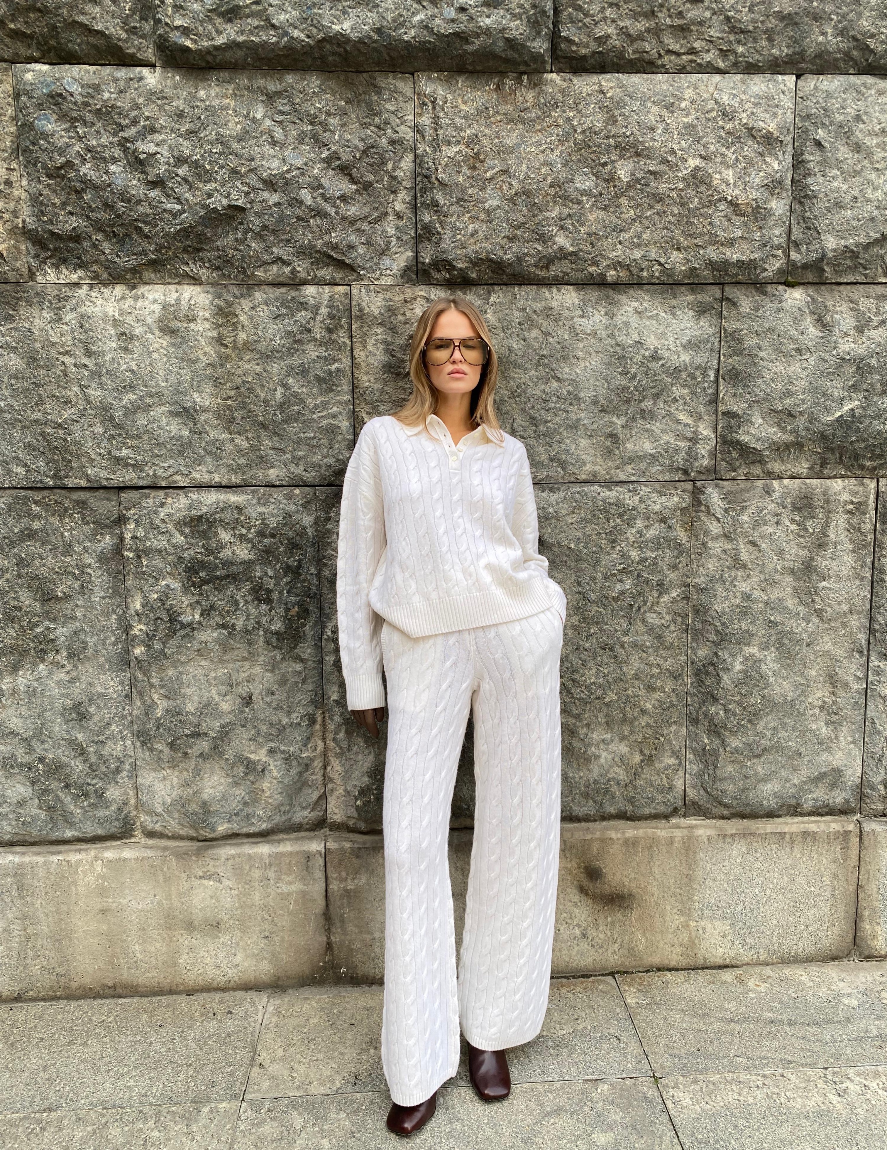 Костюм из кашемира и шерсти мериноса, Молочный