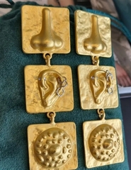 Длинные серьги ANATOMI в стиле Schiaparelli с подвесками квадратами