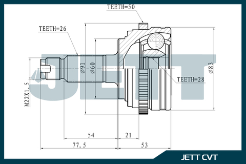 ШРУС внешний JETT V41-3039 ABS