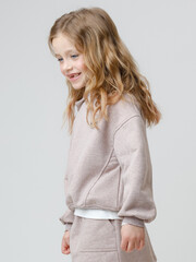 джемпер  для девочки  КР 302811/кофейный меланж к575