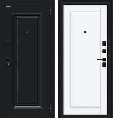 Входная дверь в квартиру Браво (Bravo) Сьют МФ/SBlack Букле черное/White Silk