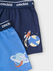 набор трусы/ уп  для мальчика  К 1935-2уп/голубой сапфир,глуб.синий,ракеты Ал