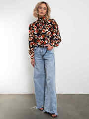Блуза Кашне (синий/охра)
