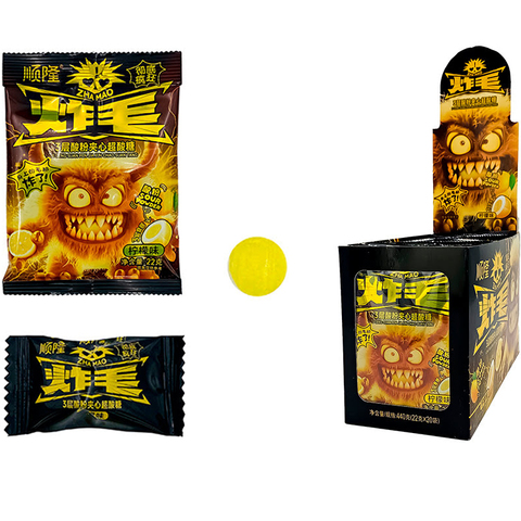 Трехслойные суперкислые конфеты с лимонным вкусом ShunLong (SHL1011) 1кор*12бл*20шт, 22гр