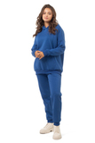 Утепленный спортивный костюм для беременных и кормящих 16025 синий галактик
