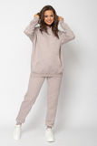 Утепленный спортивный костюм для беременных и кормящих 16216 светлый какао меланж