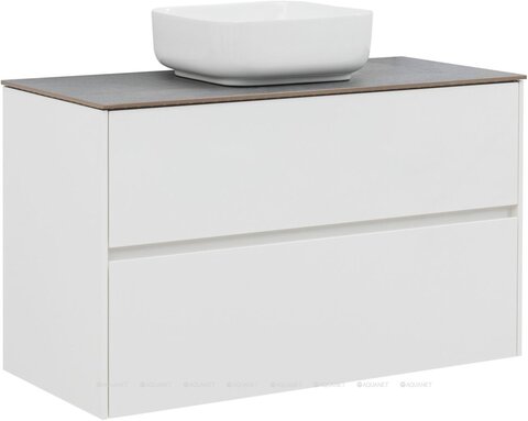 Aquanet 336551 Тумба Бруклин 102 2 ящ. цв. белый глянец (336551)