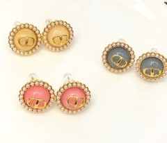 Серьги-пусеты CDior caramel