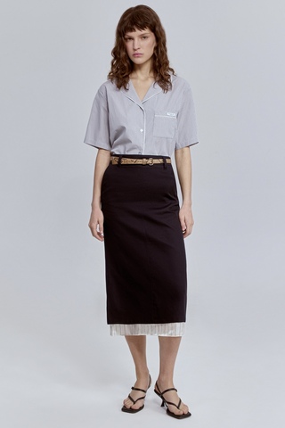 Юбка прямая с контрастной подкладкой