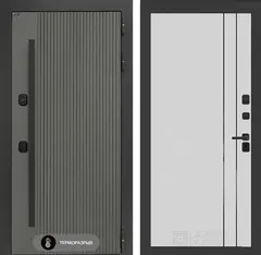 Уличная входная дверь с терморазрывом Термолаб 1 тепло 10 Белый софт рельеф, с текстурой