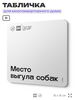 Табличка Место выгула собак, для многоквартирного жилого дома, серия СОСЕДИ SIMPLE, 18х18 см, пластиковая, Айдентика Технолоджи