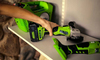 Угловая шлифовальная машина акк. Greenworks GD24AG, 24V, б/щет, 125 мм, 10500 об/мин, 1x4Ач, быстрое ЗУ, кор (3200207CUB) — фото 2