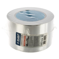 ЗУБР 75 мм, 50 м, 60 гр/м2, самоклеящаяся алюминиевая лента, Профессионал (12262-75-50)