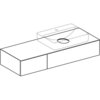 Шкафчик для накладной раковины Geberit VariForm, с двумя выдвижными ящиками, полкой и сифоном: B=135см, H=23.5см, T=51см, белый / лакированный глянцевый, белый / матовый