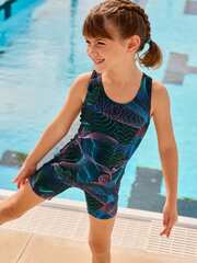 Купальник слитный для девочки Next E76-807, Черный, Синий