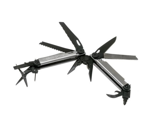 Мультитул Leatherman Wave Plus Black & Silver, нейлоновый чехол, 18 функций (832622) цвет чёрно-серебристый | Multitool-Leatherman.Ru