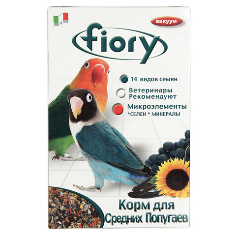 Fiory Parrocchetti African корм для средних попугаев 800 г