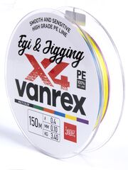 Плетеный шнур LUCKY JOHN Vanrex EGI & JIGGING х4 BRAID Multi Color 150 м - 0,10 мм