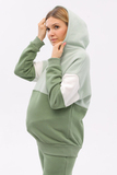 Утепленный спортивный костюм для беременных и кормящих 13420 зеленый-мята-тофу