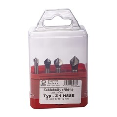 Набор зенковок 90° 6,3-12мм 3z HSSE-Co5 4шт Bucovice(CzTool) 740801