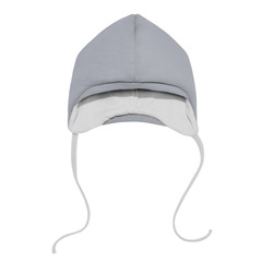 Шапочка утепленная из футера (серая)