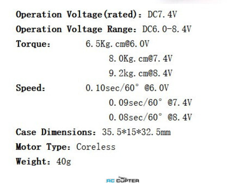 Сервопривод KST X15-908 (6.5-9.2кг/см, 0.08-0.10сек/60°, 40г)