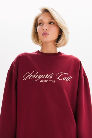 Лонгслив EMBROIDERY CULT WINE