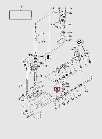 Шестерня ведущая  для лодочного мотора T15, OTH 9,9 SEA-PRO