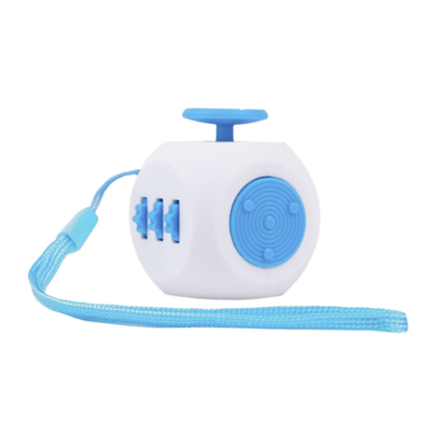 Игрушка-антистресс"Fidget Cube 3.0 Air"(Фиджет куб) с веревкой, белый/синий