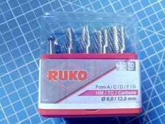 Набор бор-фрез твердосплавных 10шт HM S=6мм Mini-Box Ruko 116002