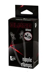 Черные зажимы на соски на цепочке BLAZE DELUXE NIPPLE CLAMPS - 