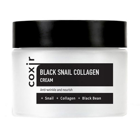 Coxir Black Snail Collagen Cream - Крем против морщин с коллагеном и муцином черной улитки