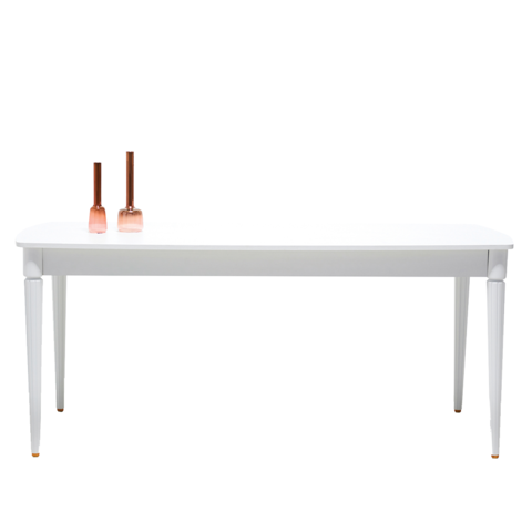 Обеденный стол FOLK Enza Home (Нераздвижной) белый - Деревянные ножки