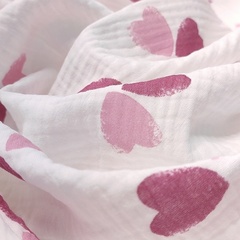 Муслин двухслойный "Двойное сердце на молочном"