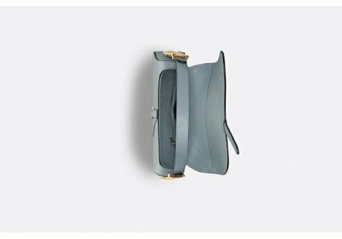 Сумка Dior Saddle с ремнем серо-синий